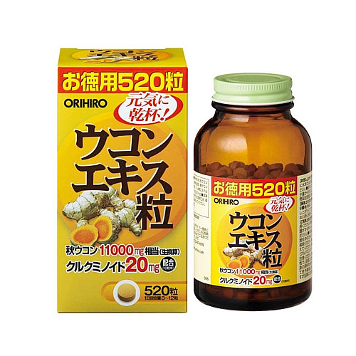 ORIHIRO Ukon Turmeric Extract 520-tablet / អាហារបំប៉នជួយការពារថ្លេីម